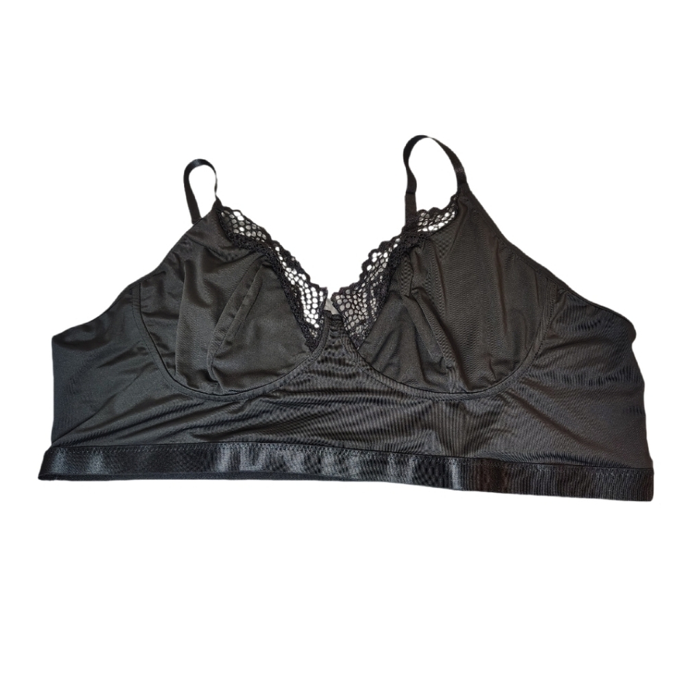 Lace-trim No-Wire Bralette Size 4XL